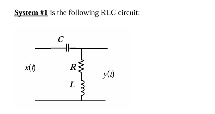 For System # 1 with component values of R = 1 0 0