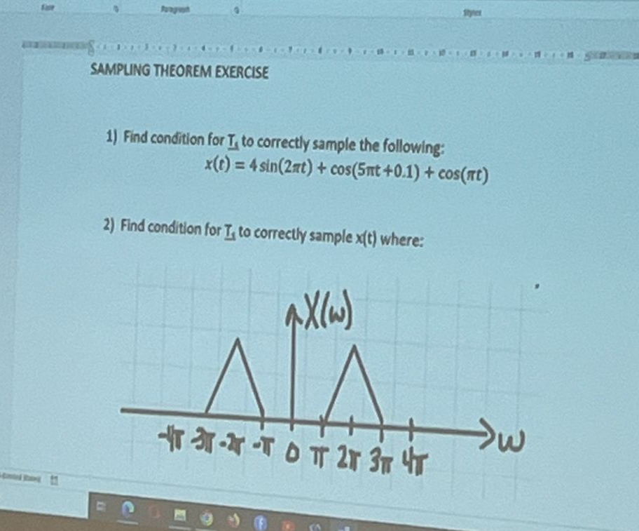 A . Dagen 9 iner SAMPUNG THEOREM EXERCISE Find