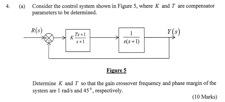 4 . ( a ) Consider the control system shown in