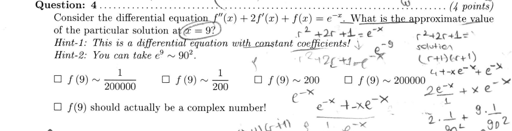Consider the differential equation f ' ' ( x ) +