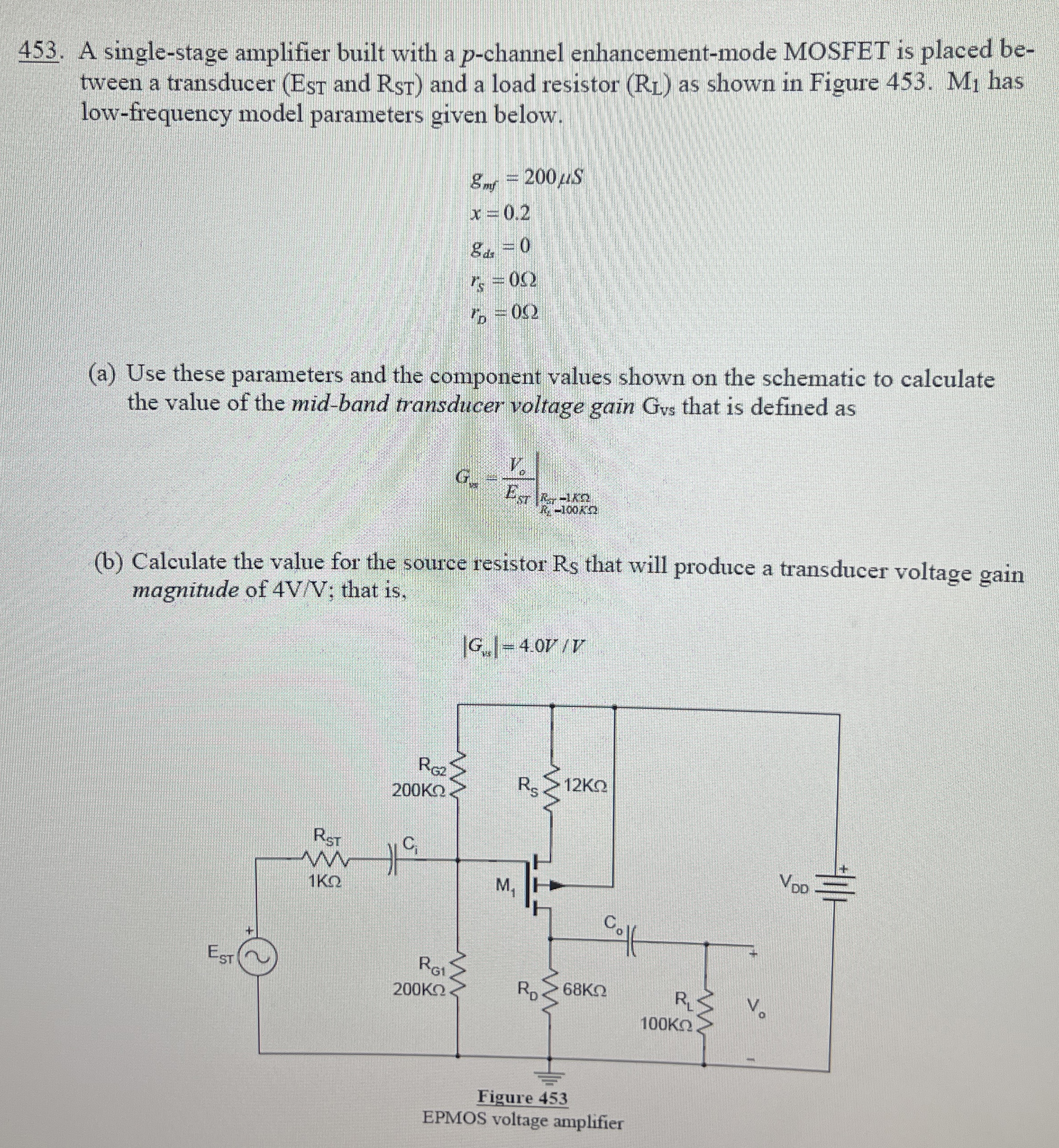 A single - stage amplifier built with a p -