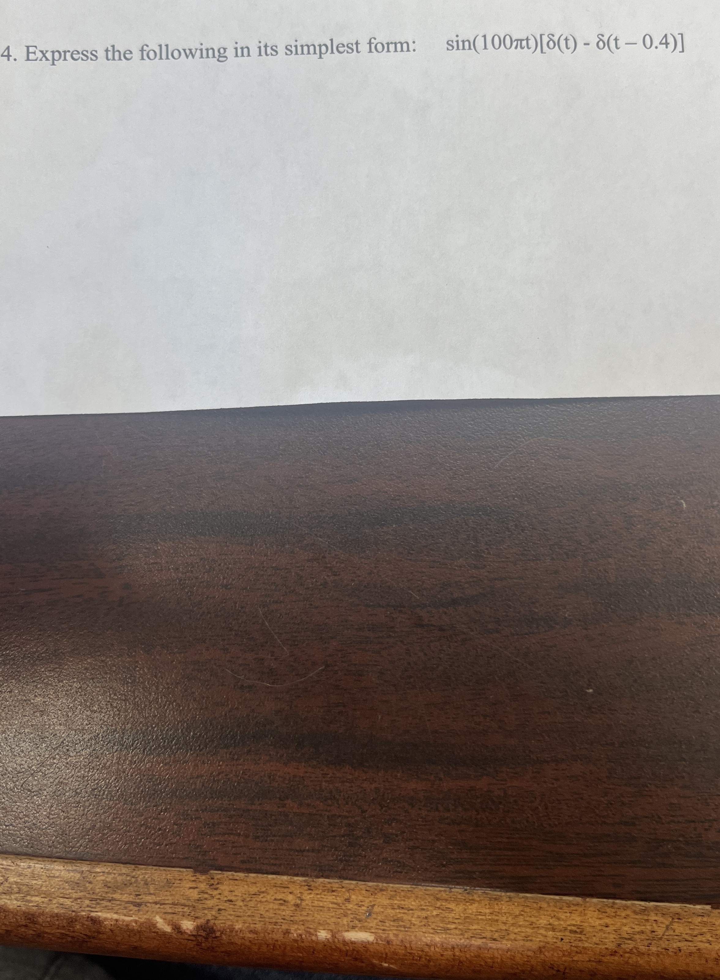 Express the following in its simplest form: s i n