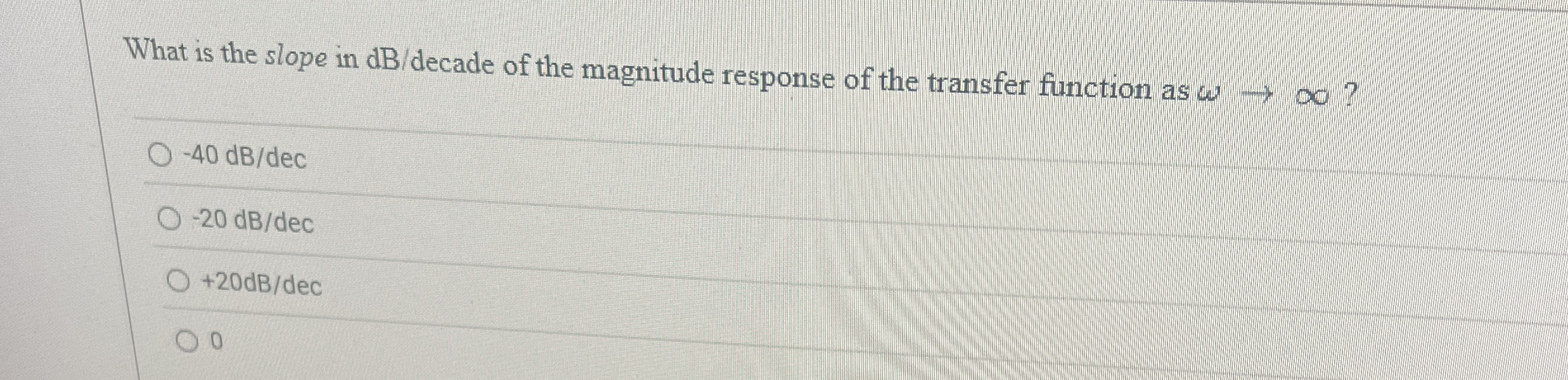 What is the slope in d B ? decade of the