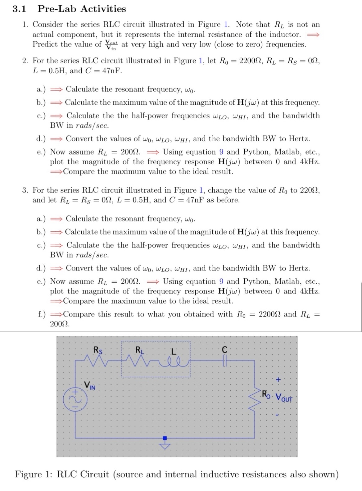 3 . 1 Pre - Lab Activities Consider the series