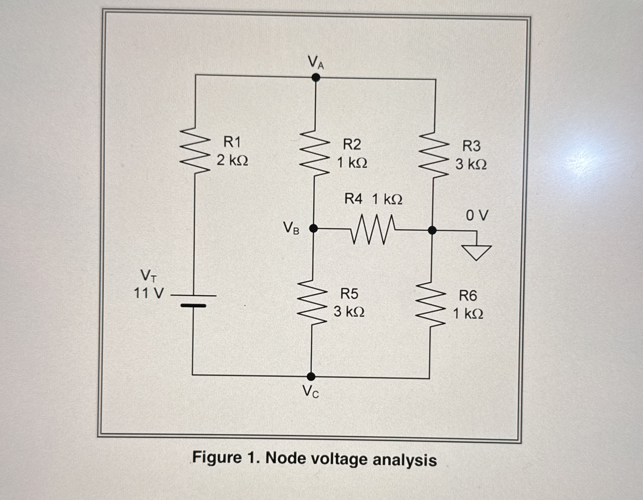 Figure 1 . Node voltage analysis Calculate the