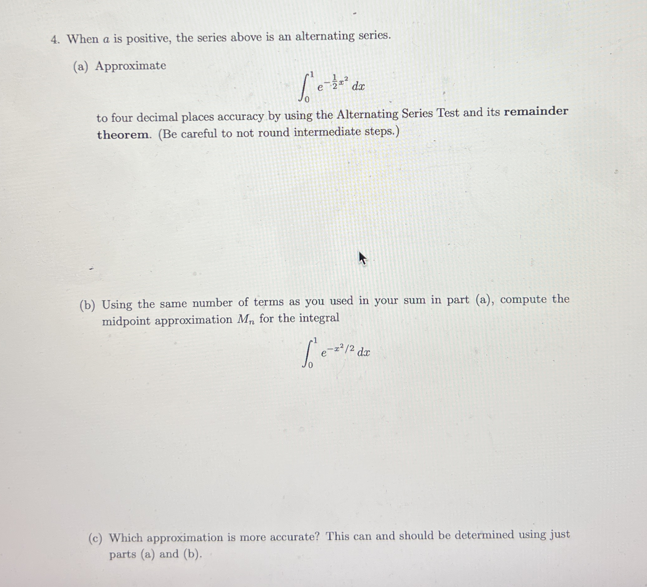 When a is positive, the series above is an