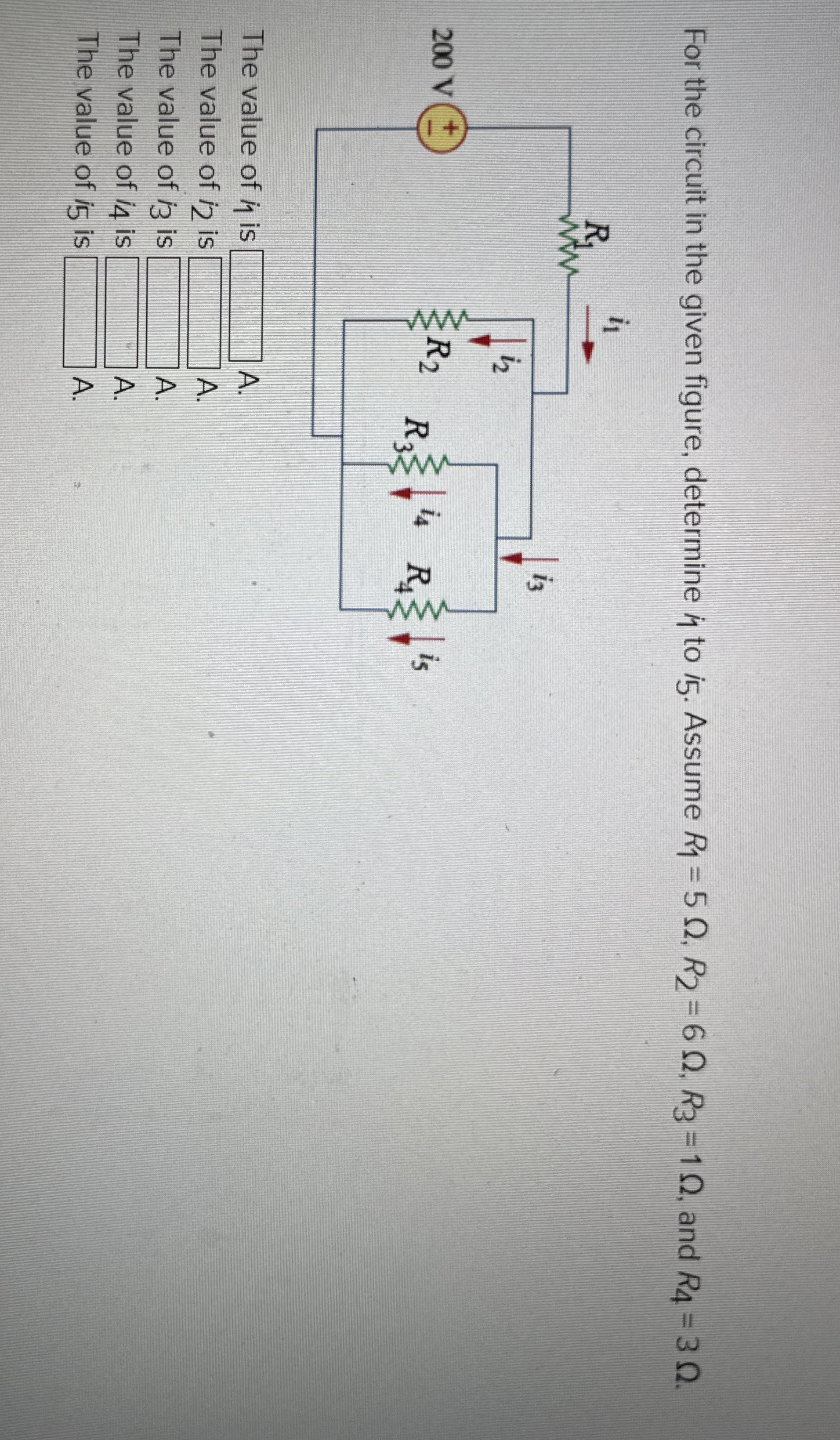 For the circuit in the given figure, determine i