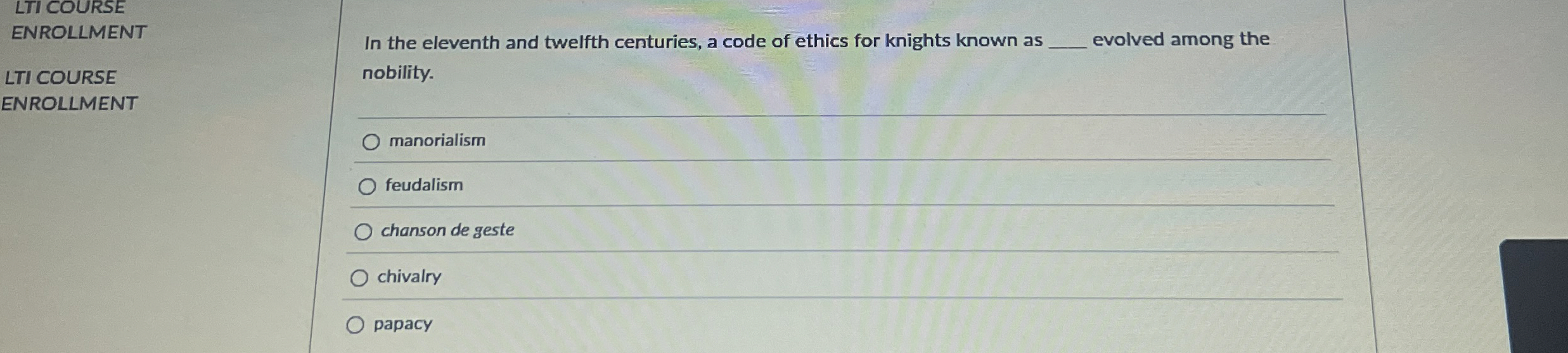 LTI COURSE ENROLLMENT LTI COURSE ENROLLMENT In