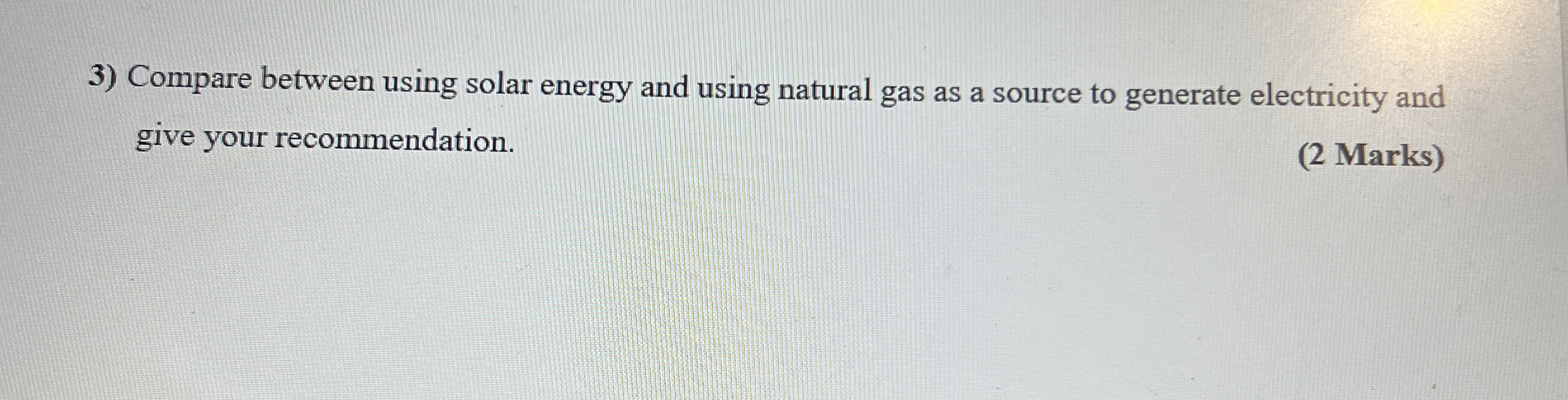 Compare between using solar energy and using