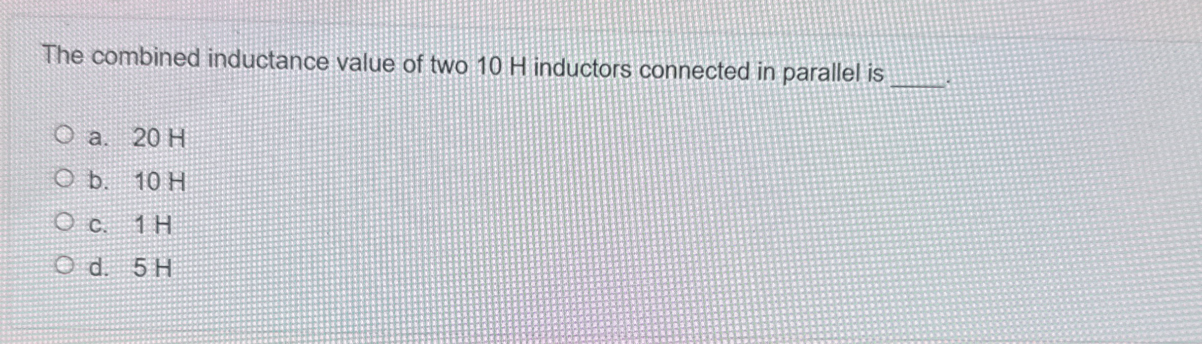 The combined inductance value of two 1 0 H