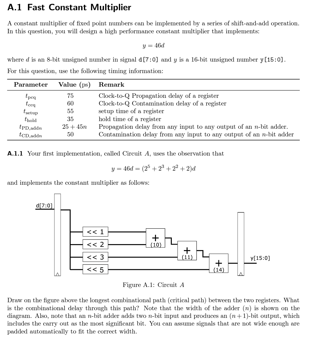 A . 1 Fast Constant Multiplier ( There are two