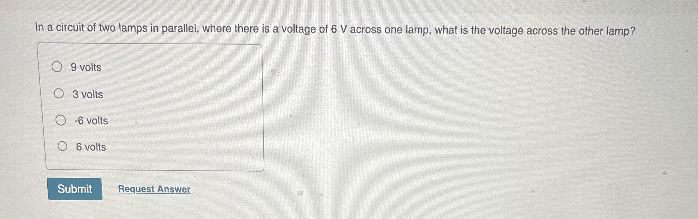 In a circuit of two lamps in parallel, where