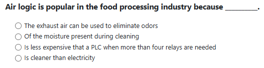 Air logic is popular in the food processing