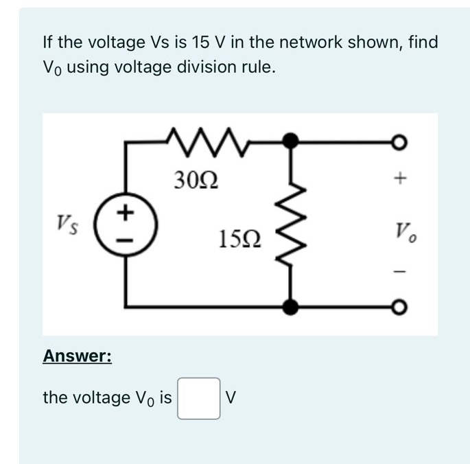 If the voltage Vs is 1 5 V in the network shown,