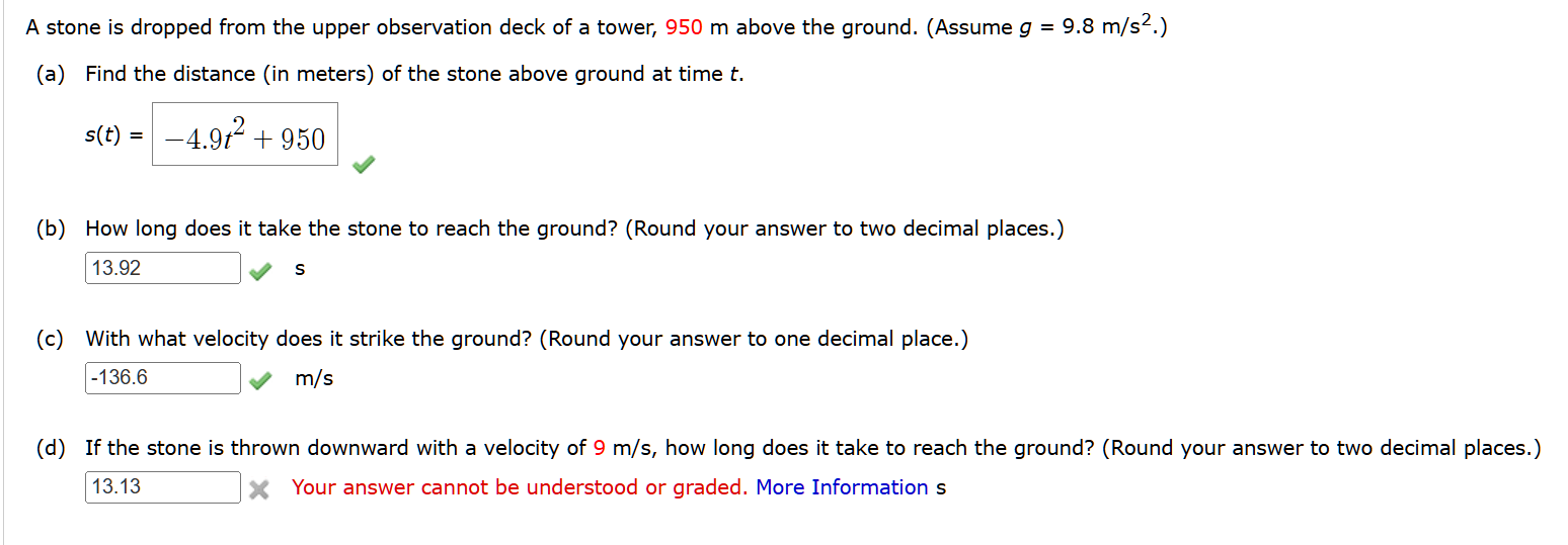 A stone is dropped from the upper observation
