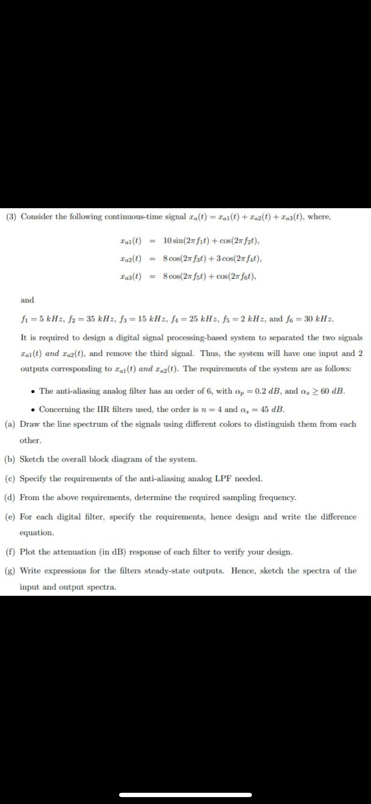 ( 3 ) Consider the following continuous - time