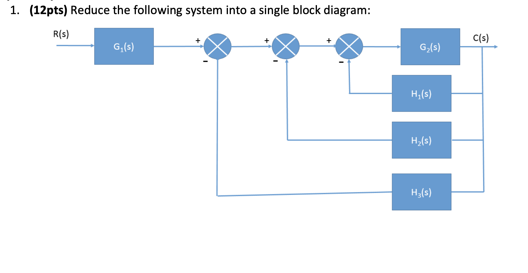 1 . ( 1 2 pts ) Reduce the following system into