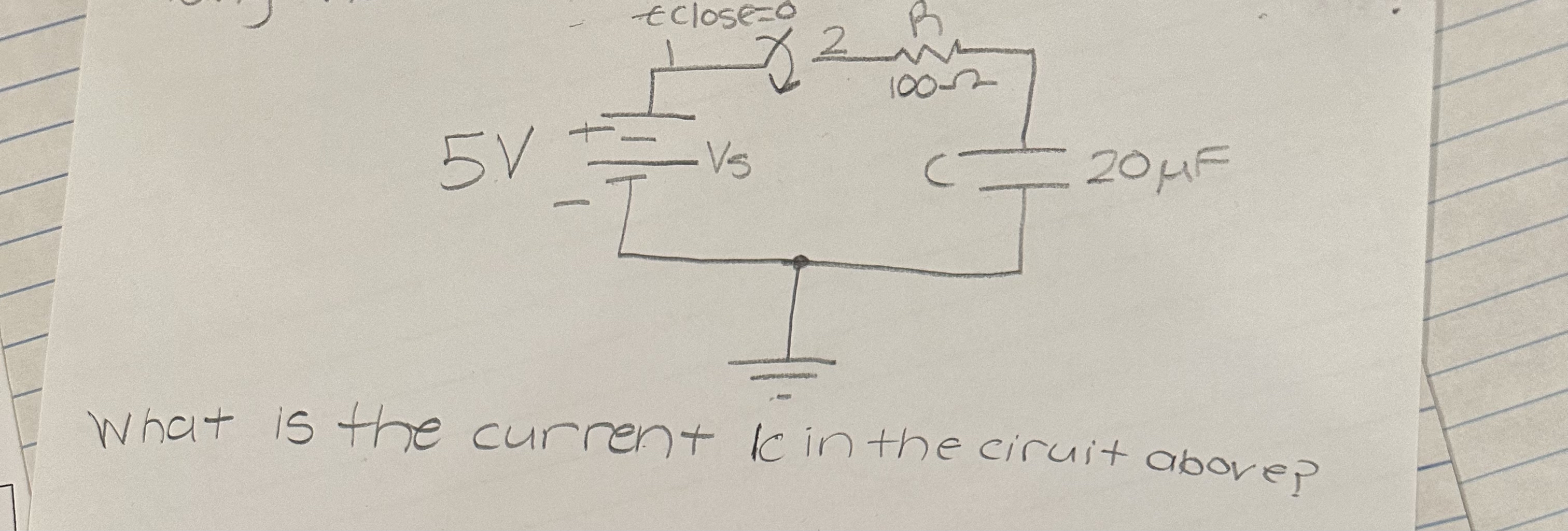 What is the current k in the ciruit above?