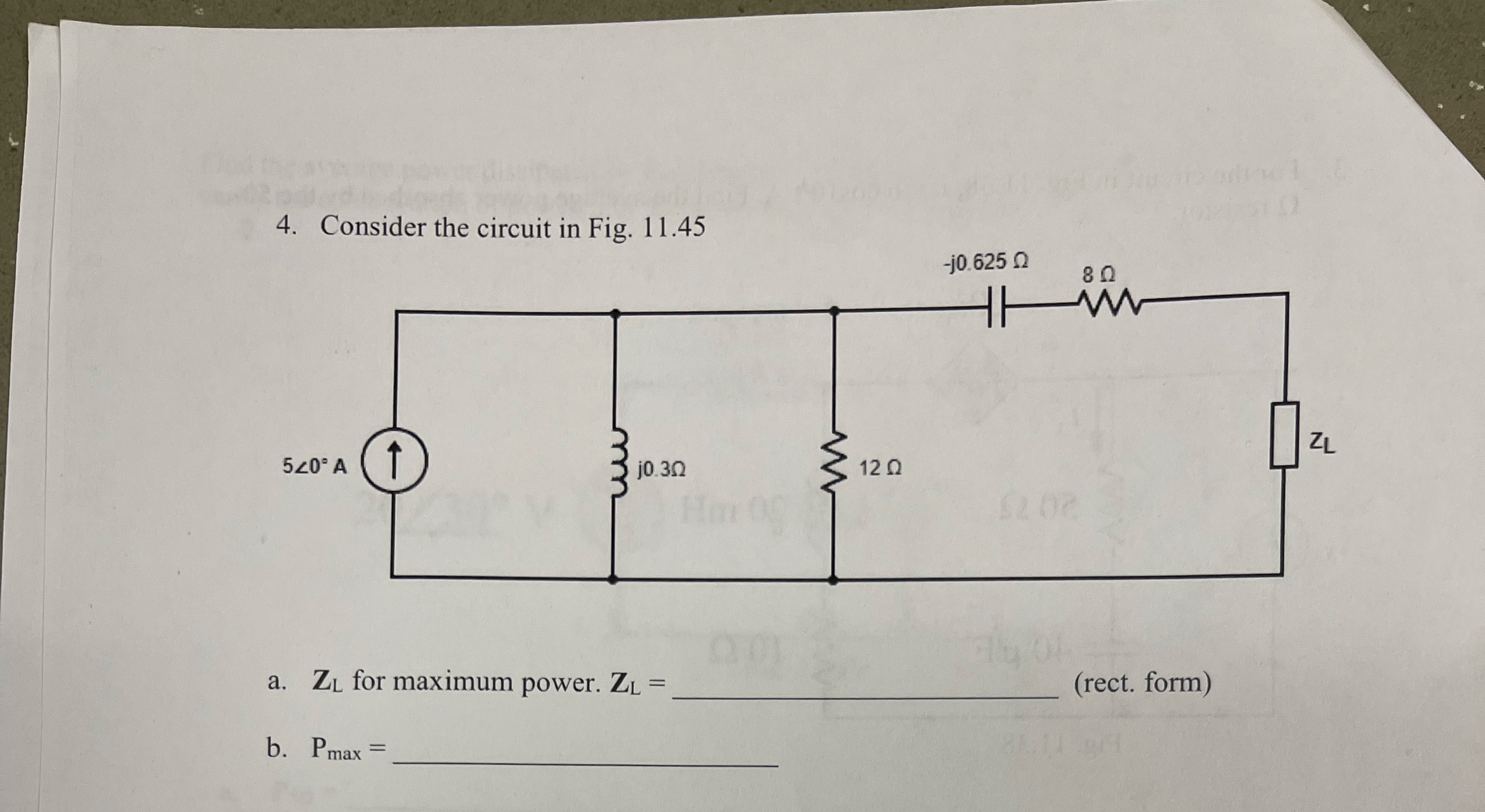 Consider the circuit in Fig. 1 1 . 4 5 5 a . , Z