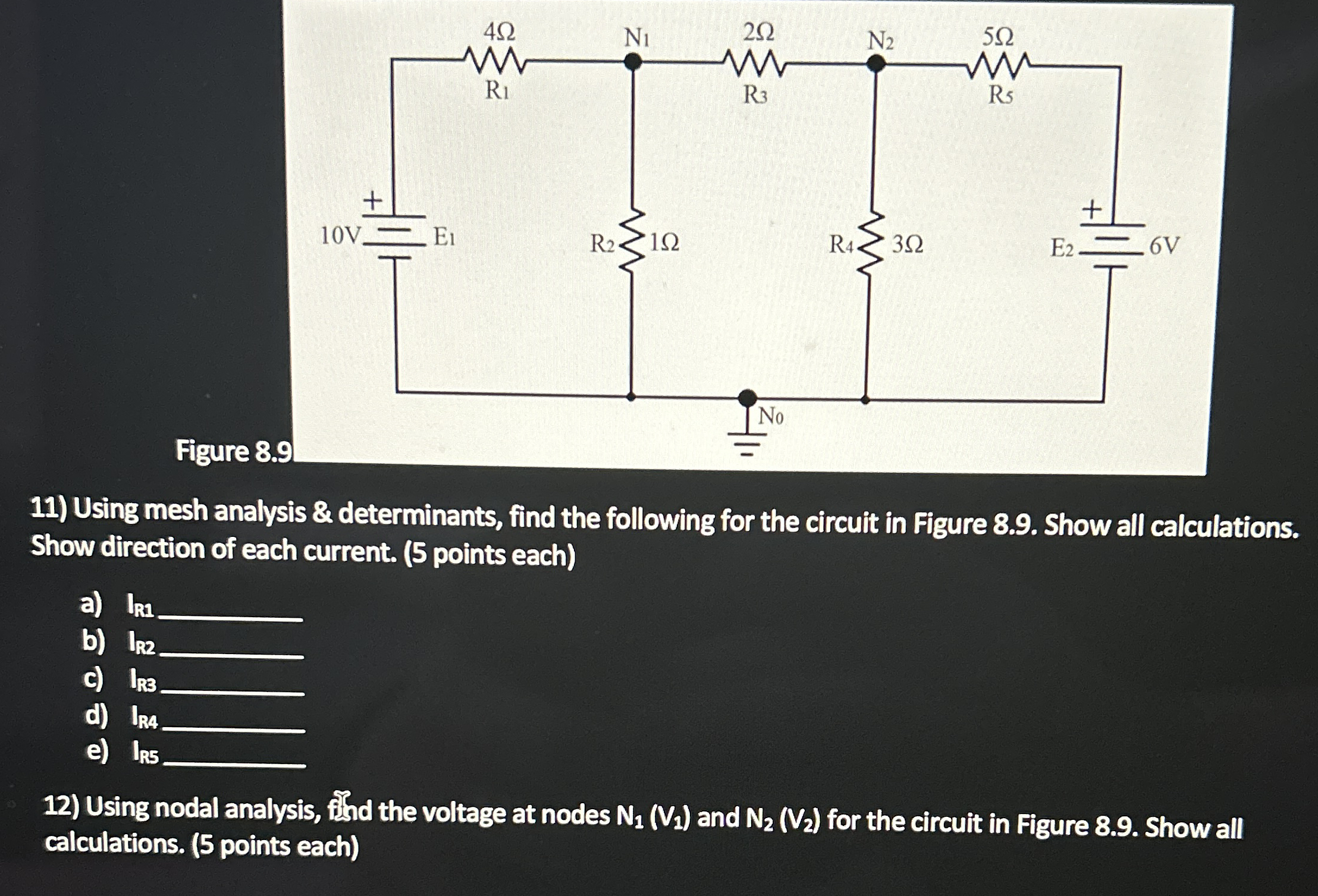 Figure 8 . 9 Using mesh analysis & determinants,