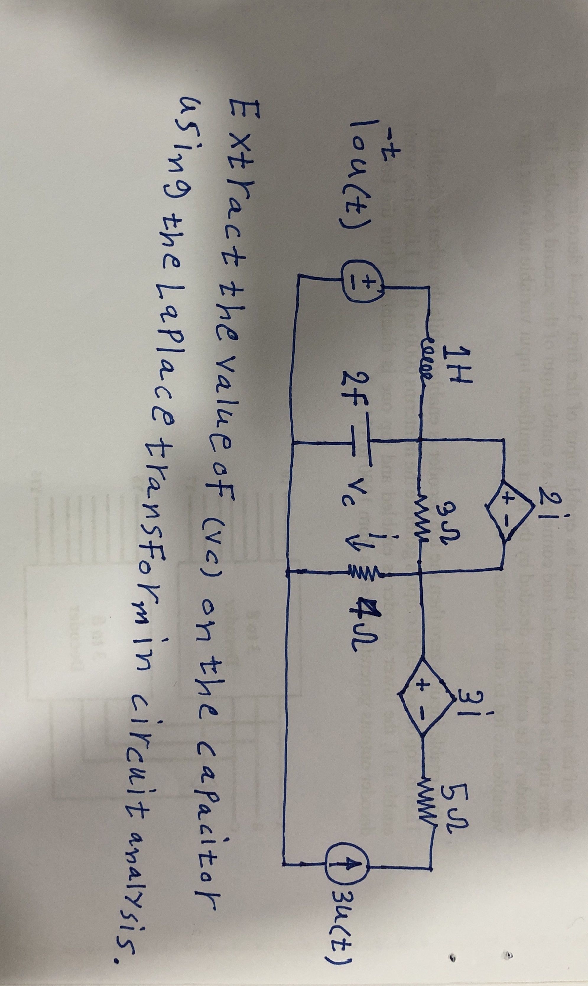 Extract the value of ( v c ) on the capacitor