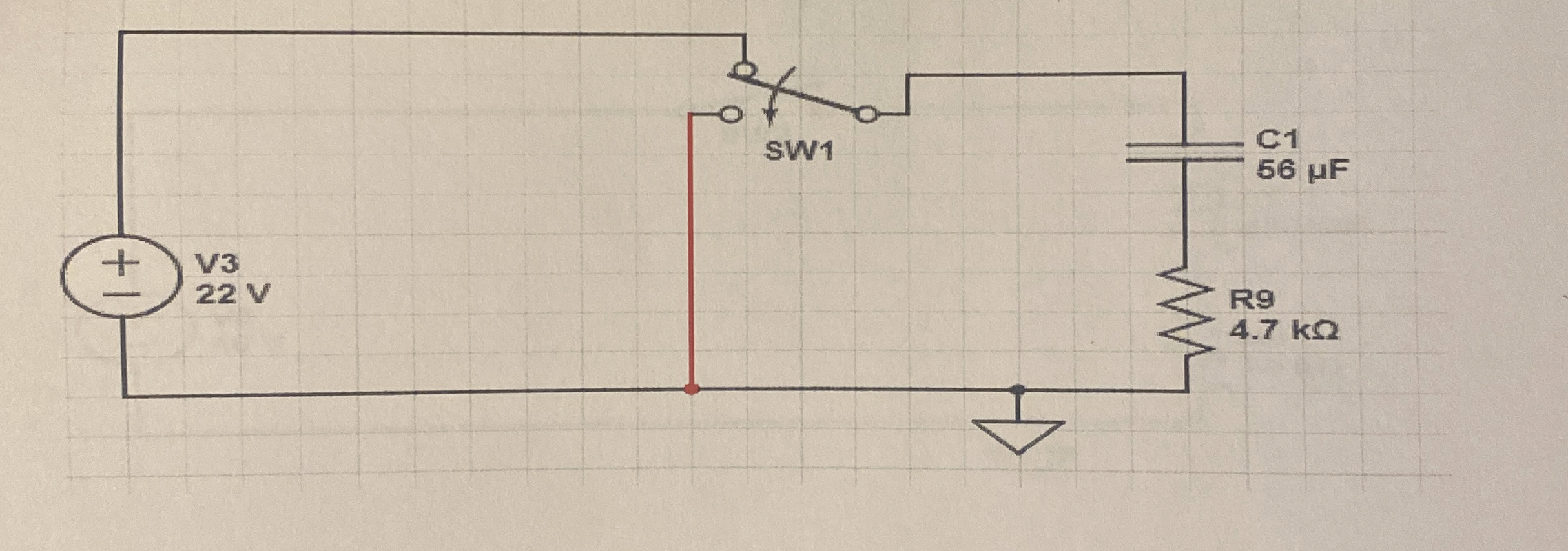 For the RC circuit below do charge and discharge