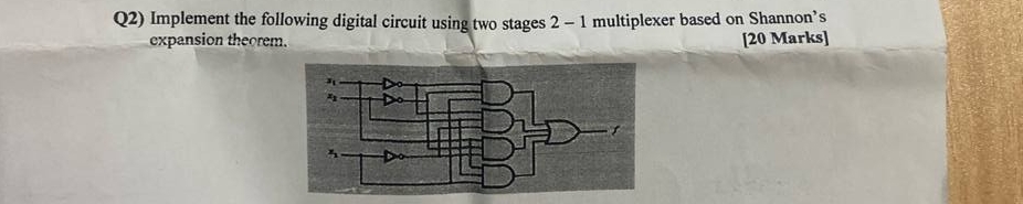 Q 2 ) Implement the following digital circuit