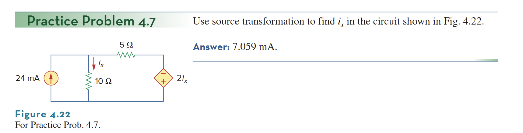 Use source transformation to find i x in the