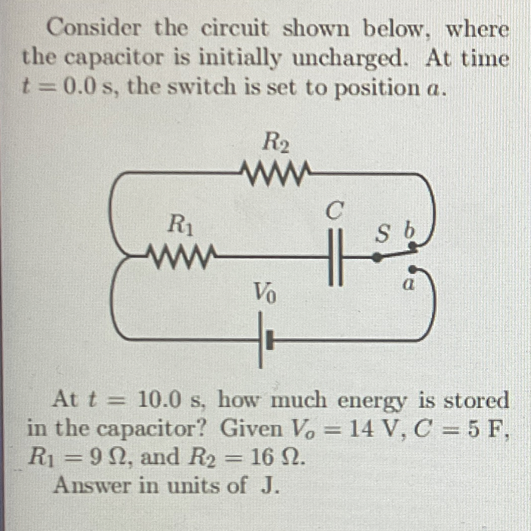 Consider the circuit shown below, where the