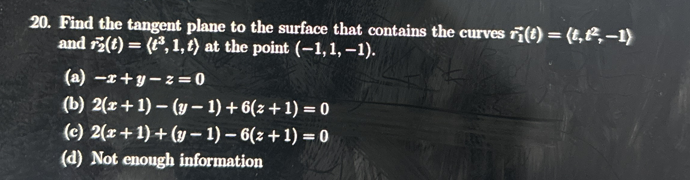 Find the tangent plane to the surface that