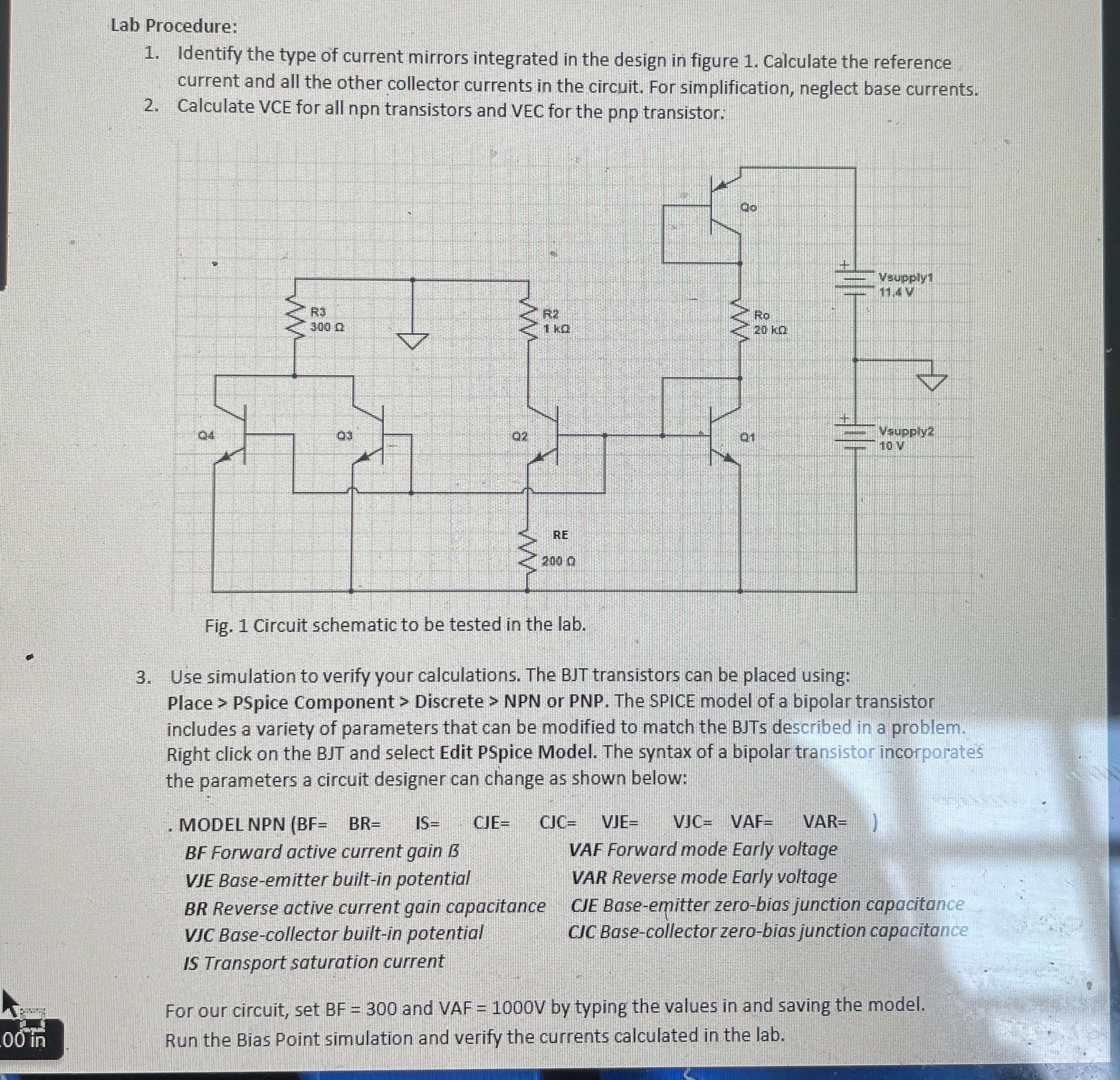 Lab Procedure: Identify the type of current