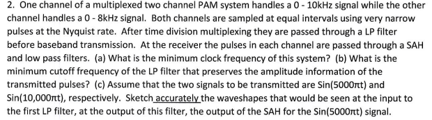 2 . One channel of a multiplexed two channel PAM