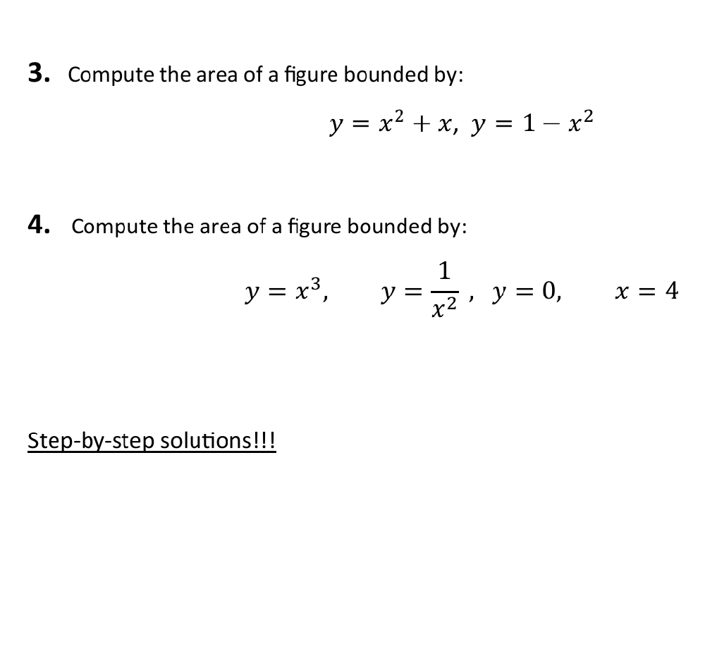 Compute the area of a figure bounded by: y = x 2