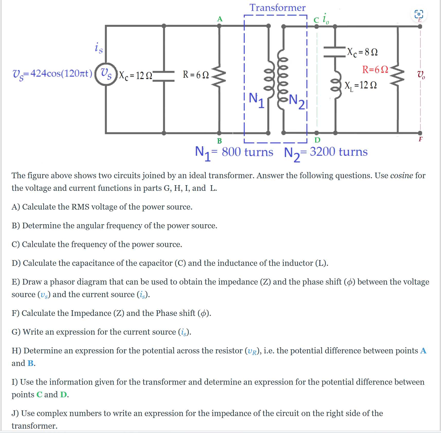 The figure above shows two circuits joined by an