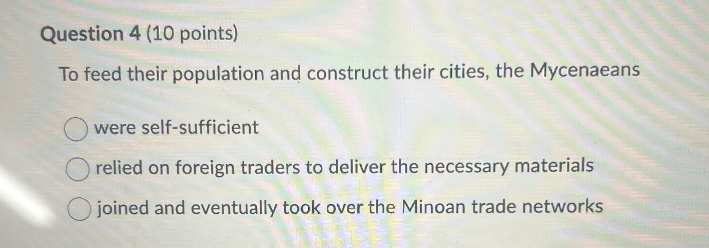 Question 4 ( 1 0 points ) To feed their