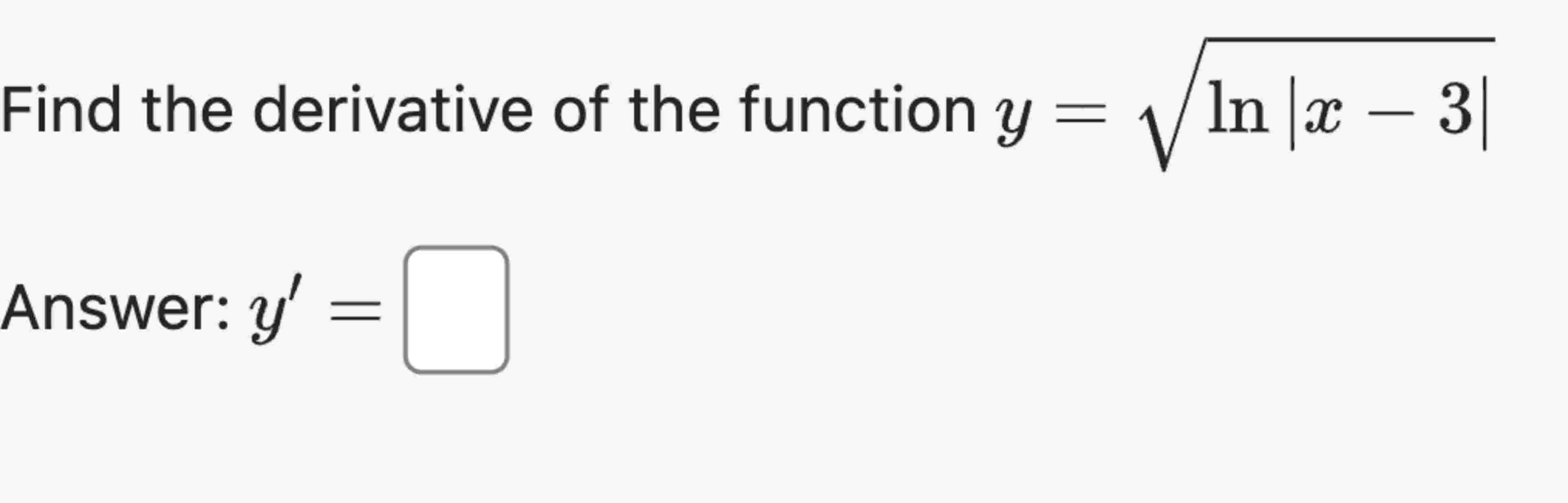 Find the derivative of the function y = \ sqrt (