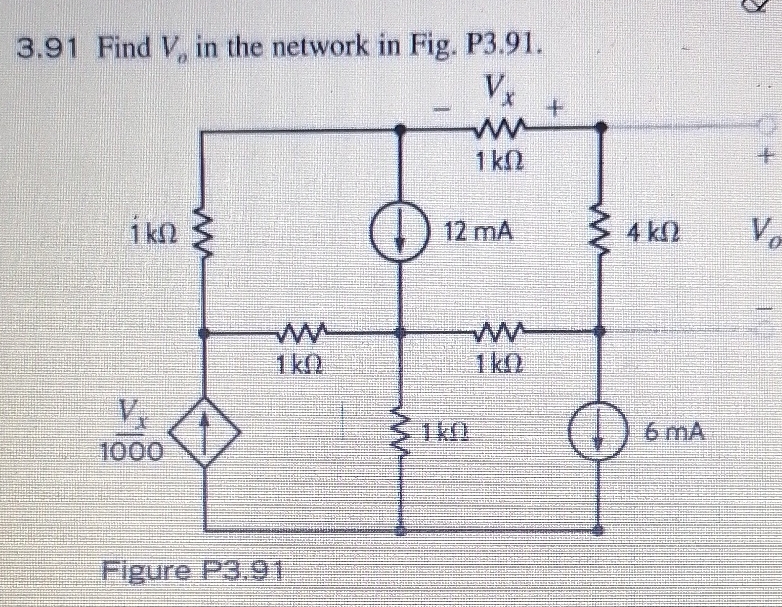 3 . 9 1 Find V n in the network in Fig. P 3 . 9 1