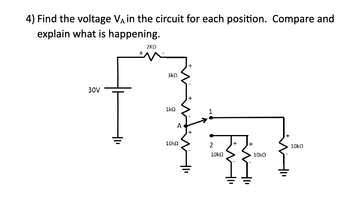 4 ) Find the voltage \ ( \ mathrm { V } _ { \