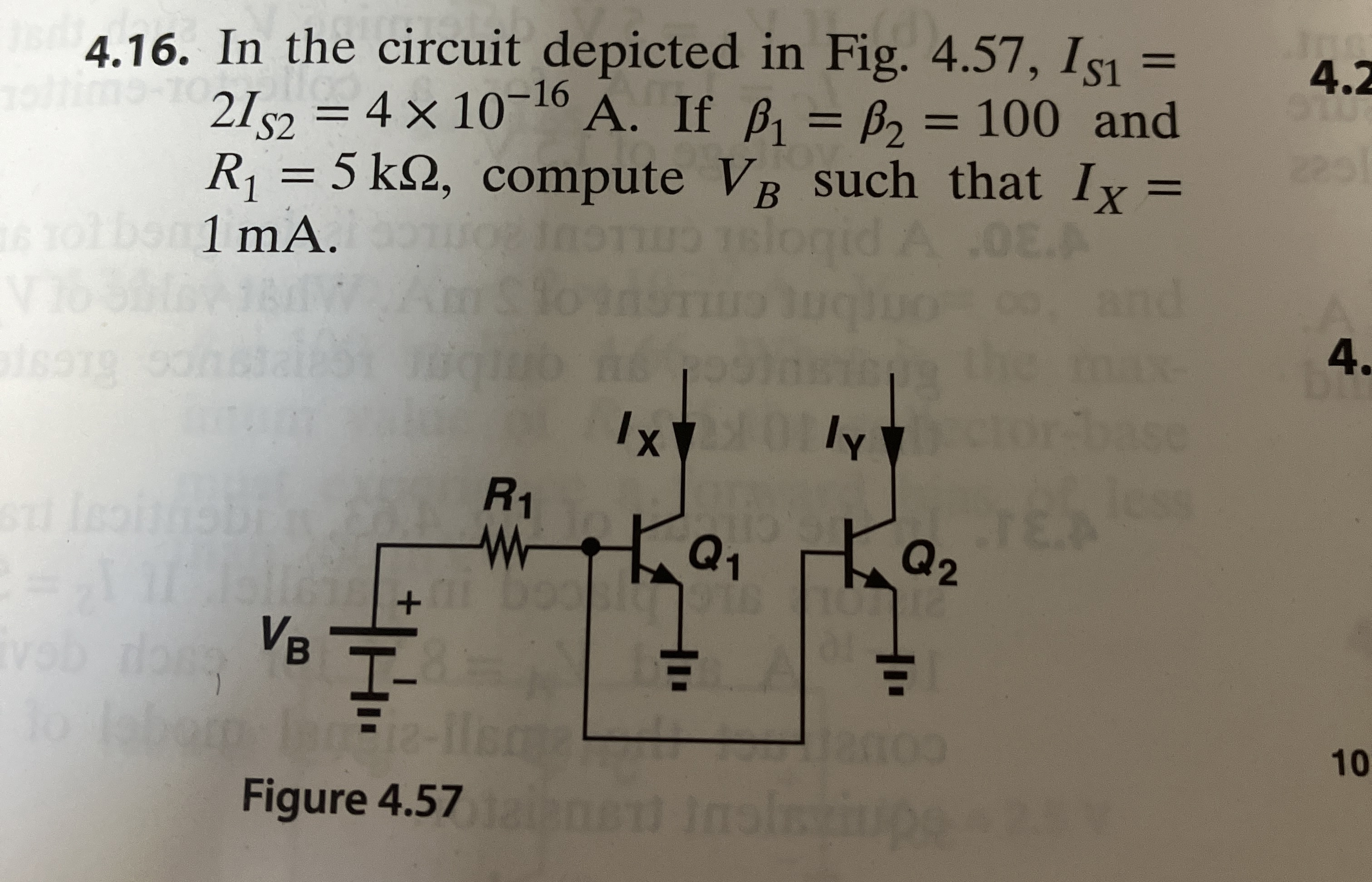4 . 1 6 . In the circuit depicted in Fig. 4 . 5 7