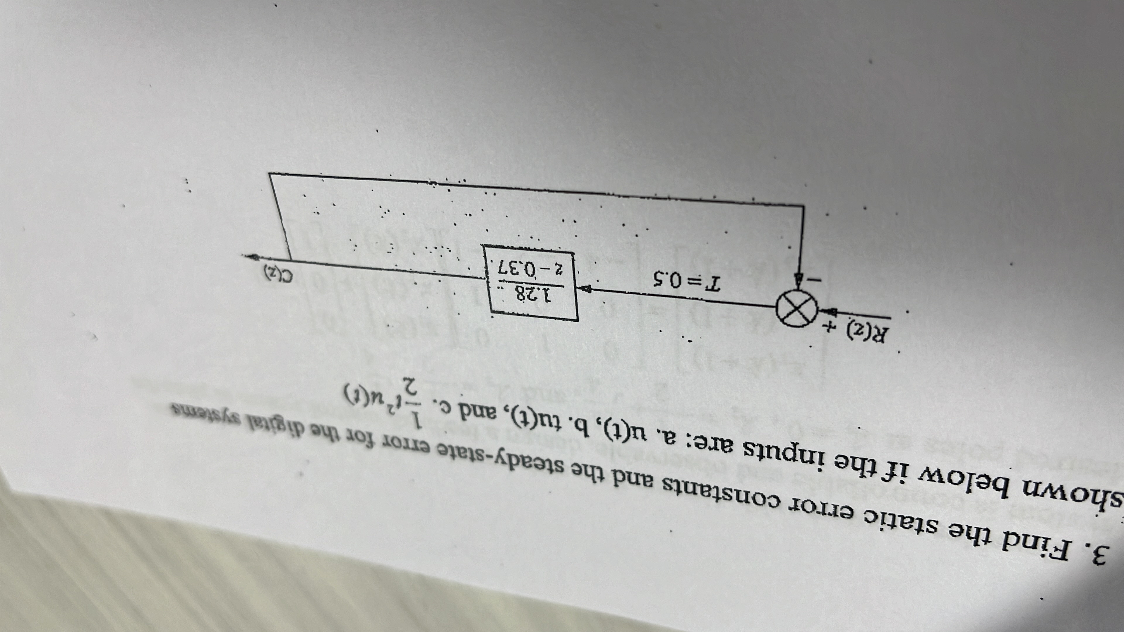How to solve Find the static error constants and
