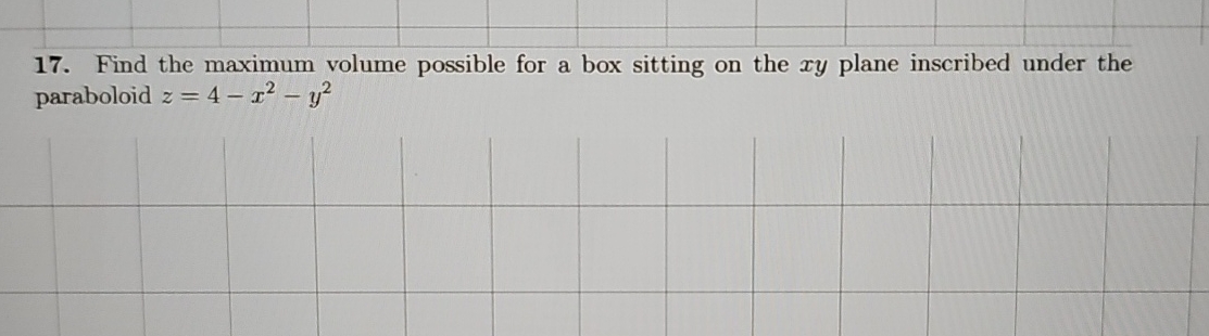Find the maximum volume possible for a box