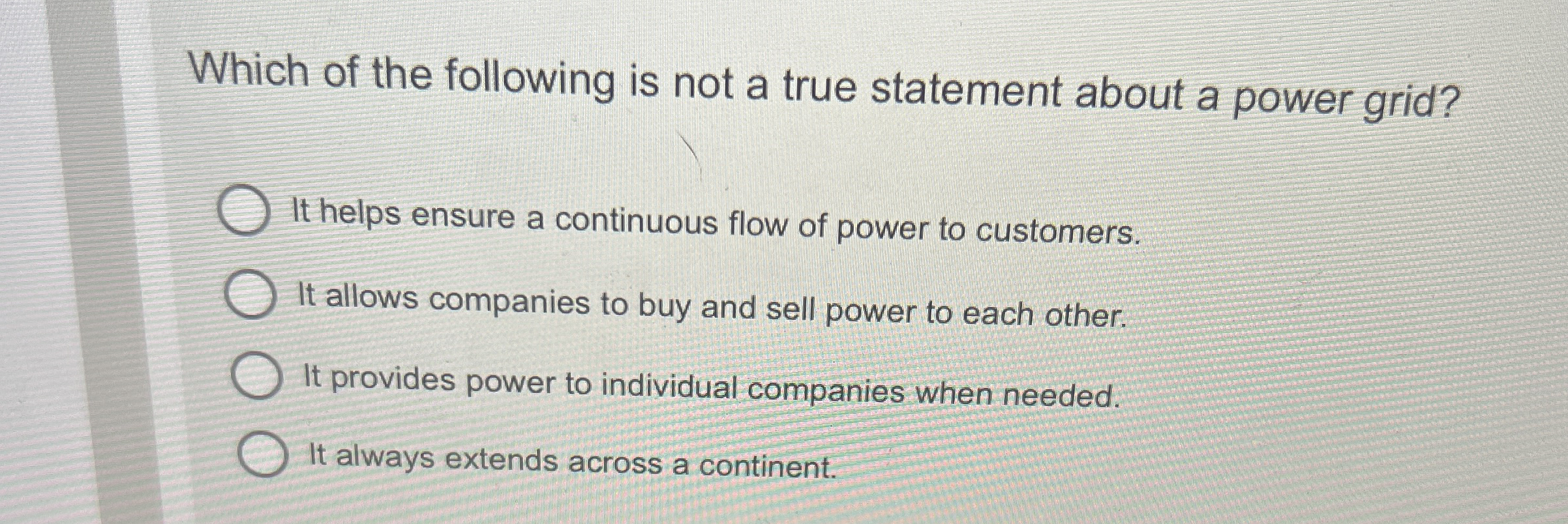 Which of the following is not a true statement