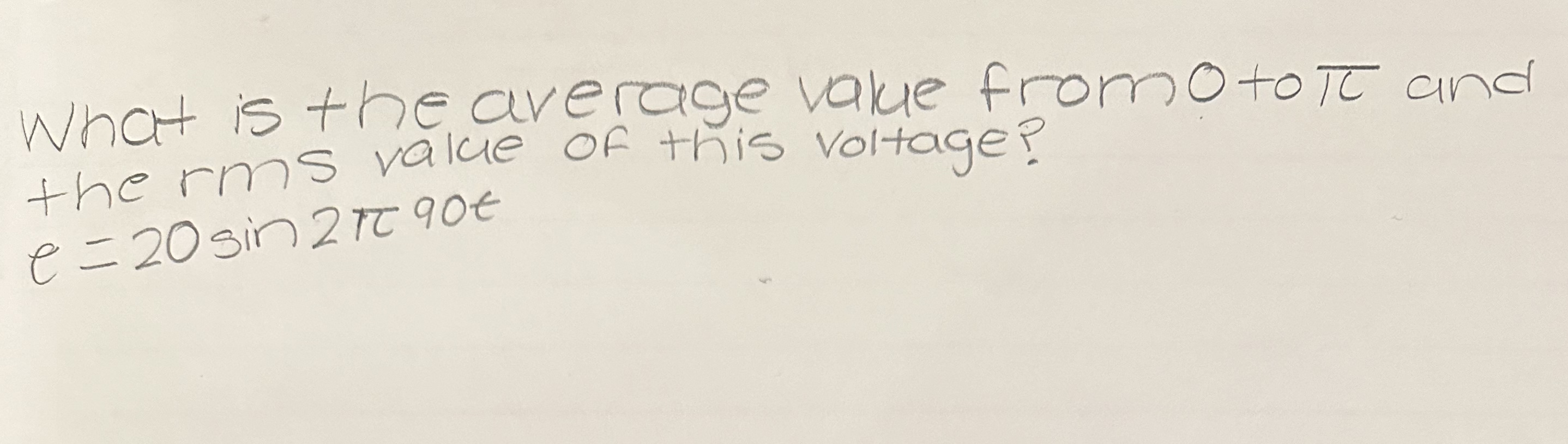 What is the average value from 0 to and the rms