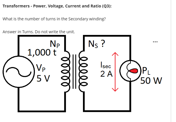 What is the number of turns in the Secondary