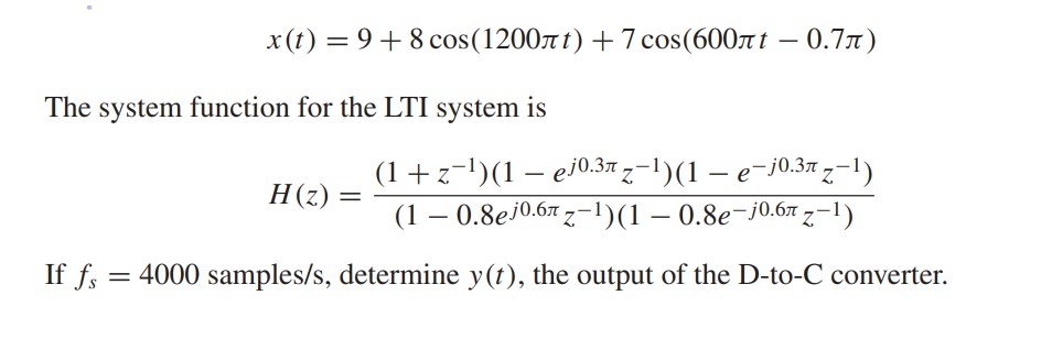 x ( t ) = 9 + 8 c o s ( 1 2 0 0 t ) + 7 c o s ( 6