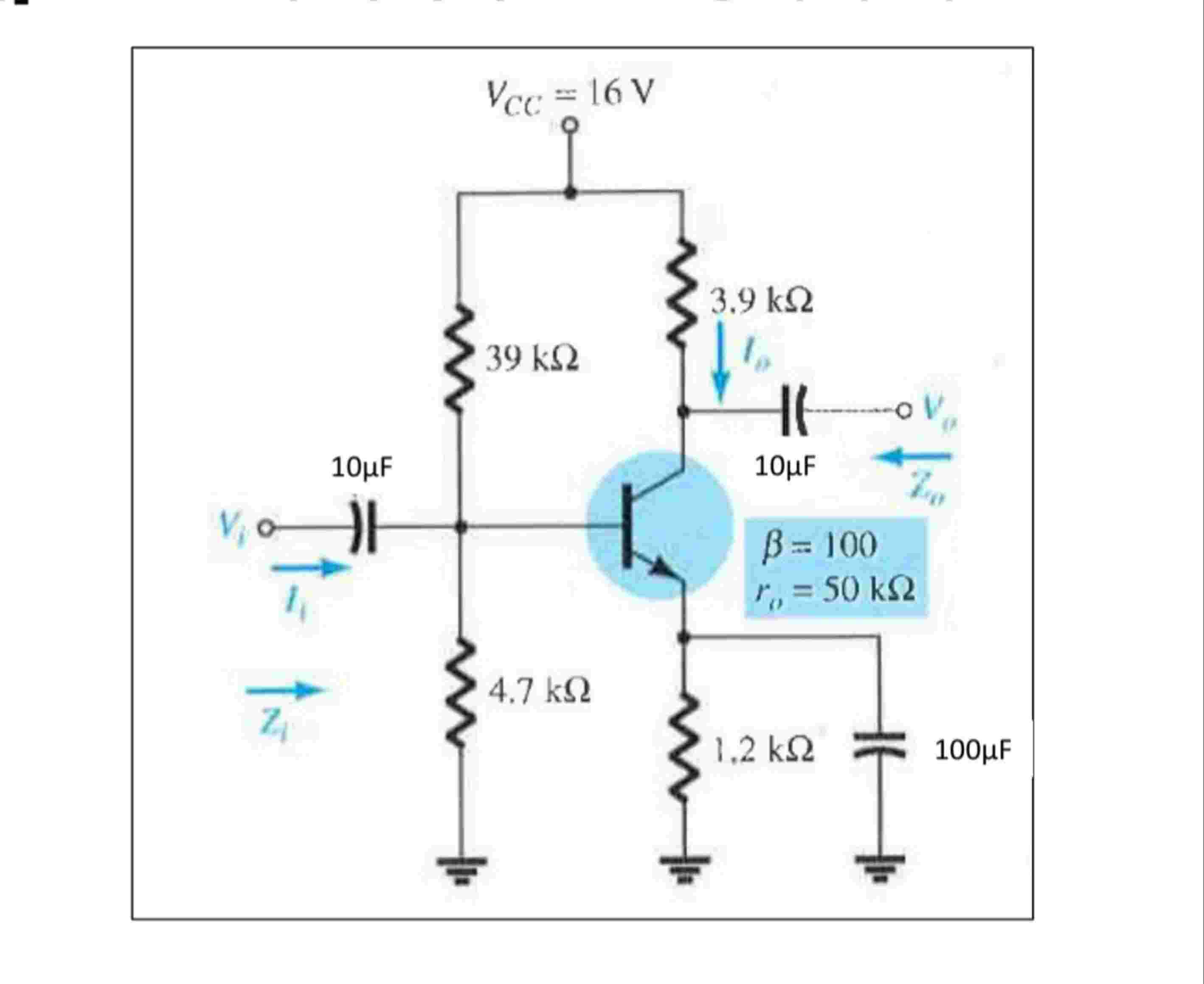 Vcc = 1 6 V R = 3 9 R = 4 . 7 Rc = 3 . 9 RE = 1 .