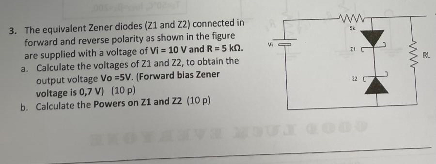 The equivalent Zener diodes ( Z 1 and Z 2 )
