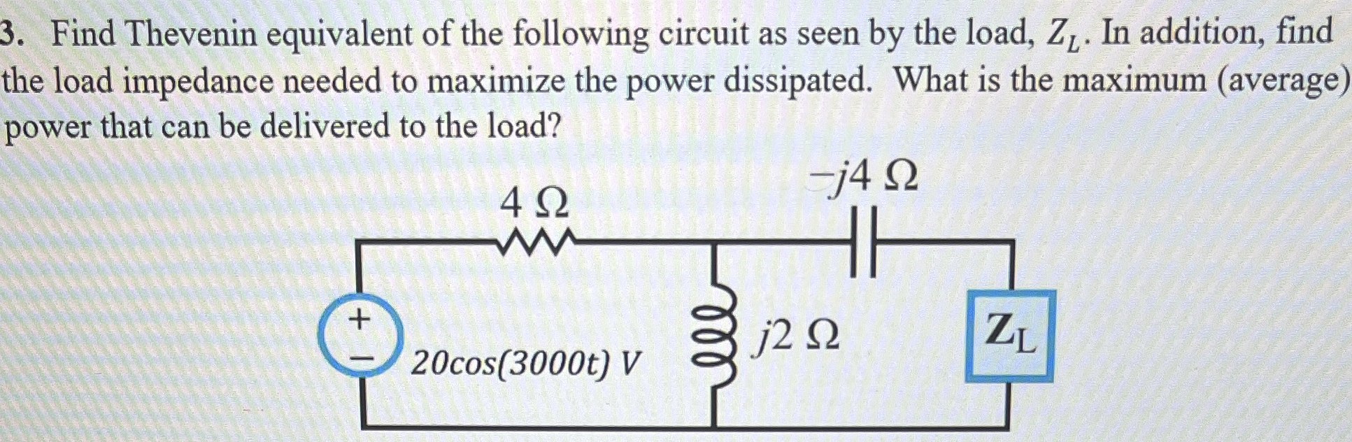 Please solve by hand. Find Thevenin equivalent of