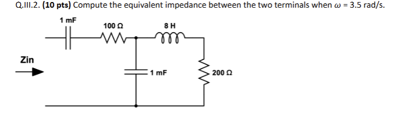 compute the equivalent impedence