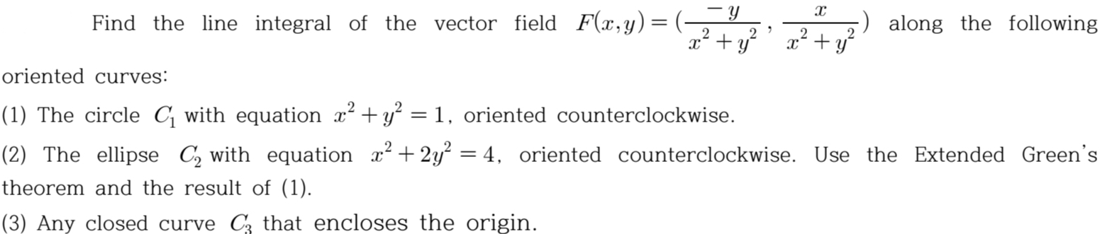 Find the line integral of the vector field F ( x